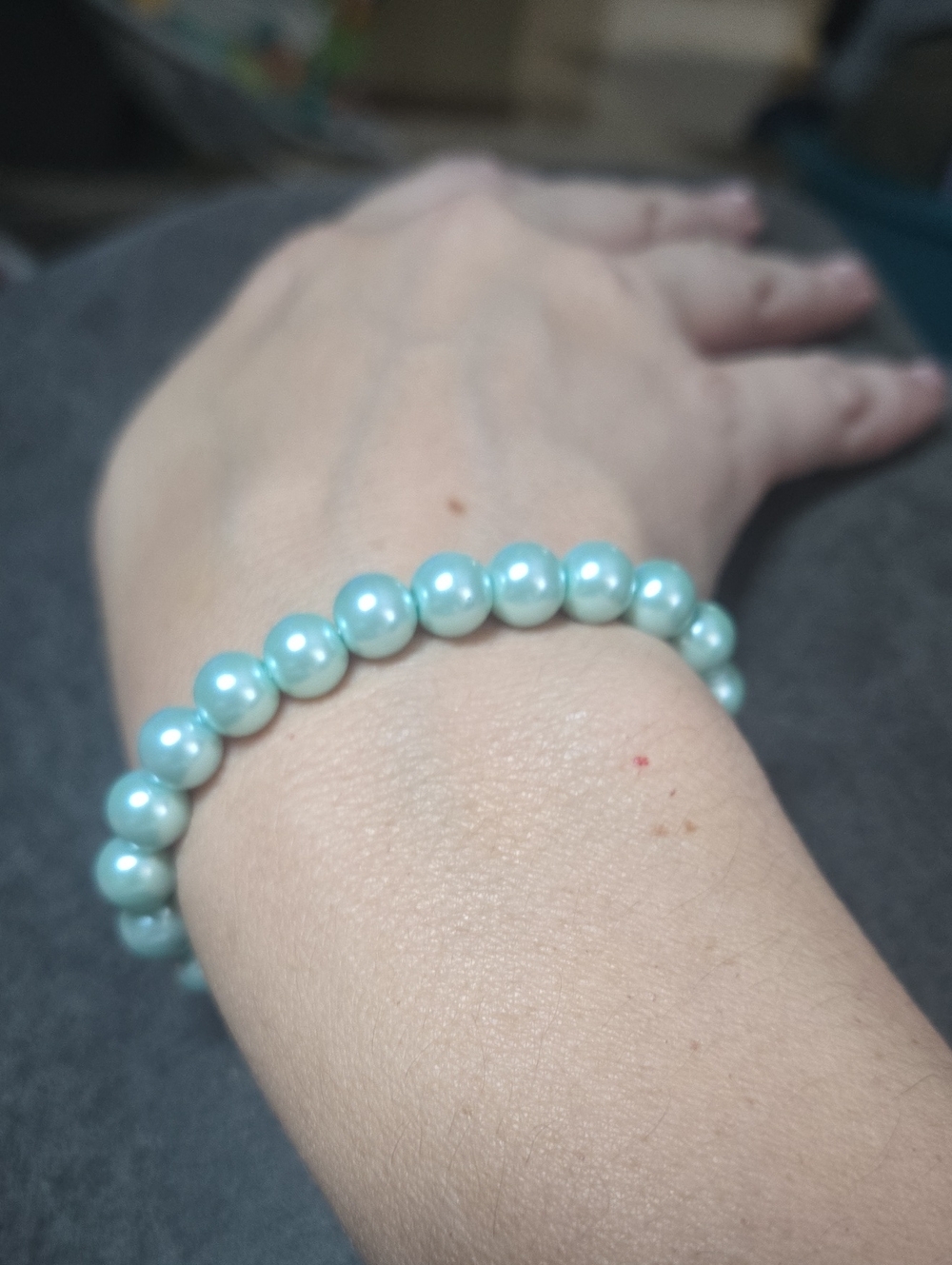 Chinese Crystal Beaded Bracelet – Light Green Handmade Jewelry. 656